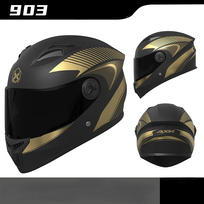 Casco integral de moto de competición con doble visera