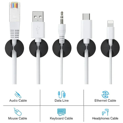 Mini Cable Winder Organiser - Desk Tidy Cord Holder - Bascora