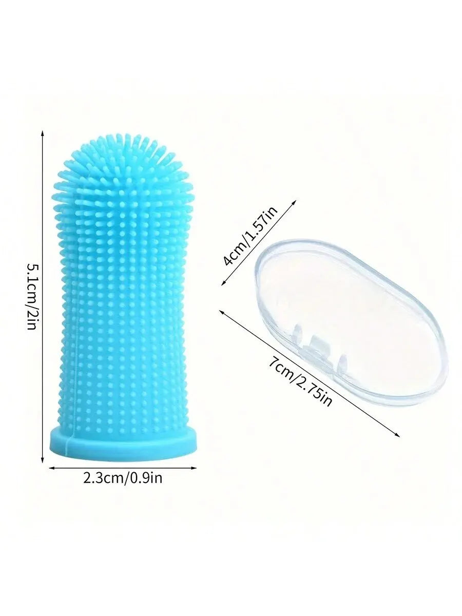 Brosse à dents pour animaux de compagnie - Poils en silicone pour chats et chiens