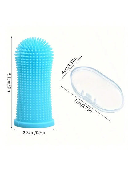Pet Finger Toothbrush - Silicone Bristles for Cats & Dogs - Bascora