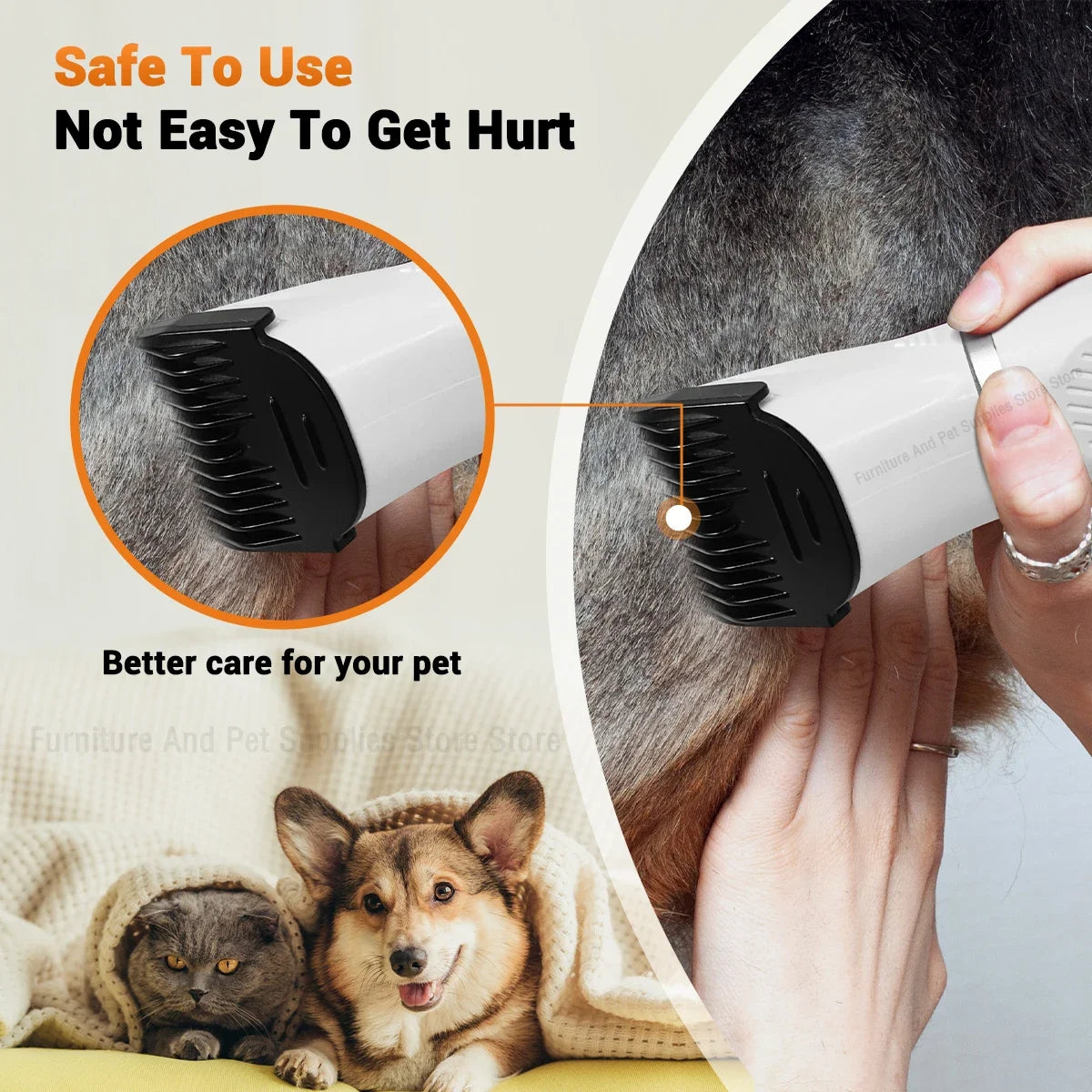 Tondeuse professionnelle pour animaux de compagnie - Kit électrique 4 en 1