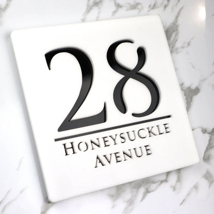 Letrero de acrílico personalizado con números de casa modernos, placa con letras 3D para puerta, dirección, calle, nombre, decoración del hogar