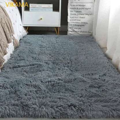 Silk Wool Solid Color Rug - Luxury Non-Slip Washable Mat - Bascora