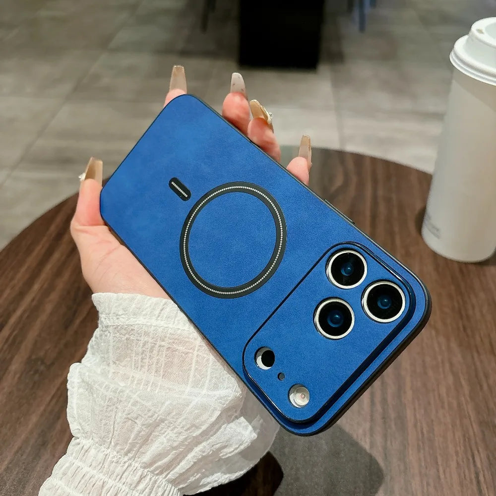 Magnetic Leather iPhone Case - All-Round Camera Protection