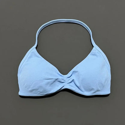 Impact Strappy Sports Bra - High Support Halter Workout Top - Bascora
