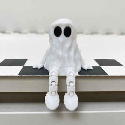 3D Printed Halloween Ghost Ornament - Movable Fidget Toy - Bascora