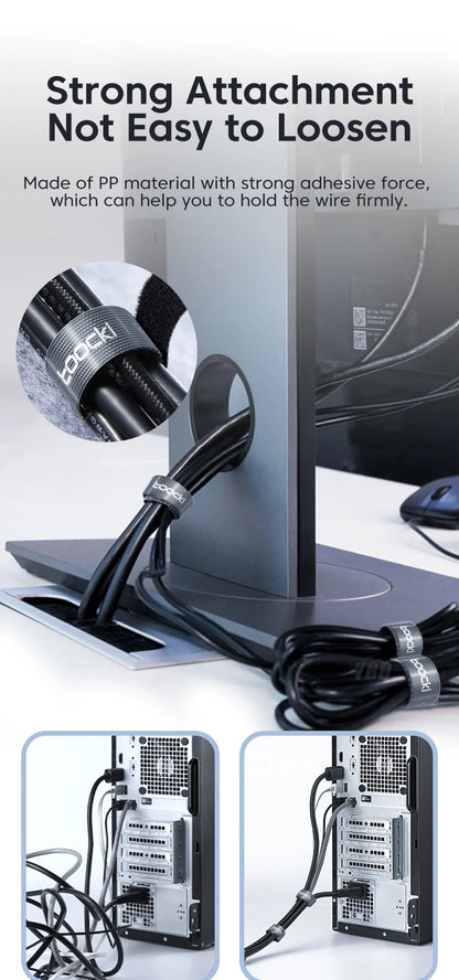 Cable Organizer - USB Cord Protector & Management Tape - Bascora