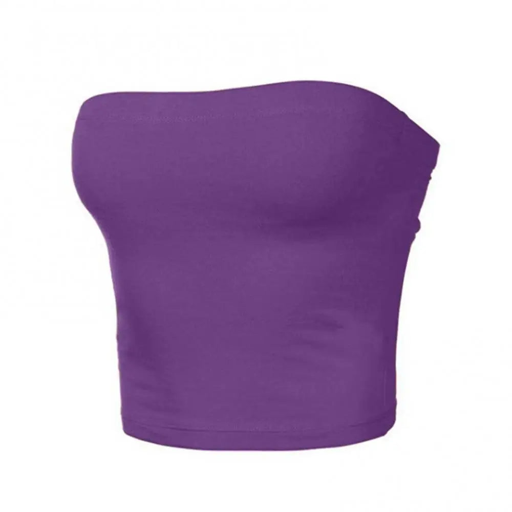 Women's Mini Bustier Tube Top - Strapless Elastic Crop