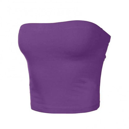 Women's Mini Bustier Tube Top - Strapless Elastic Crop - Bascora