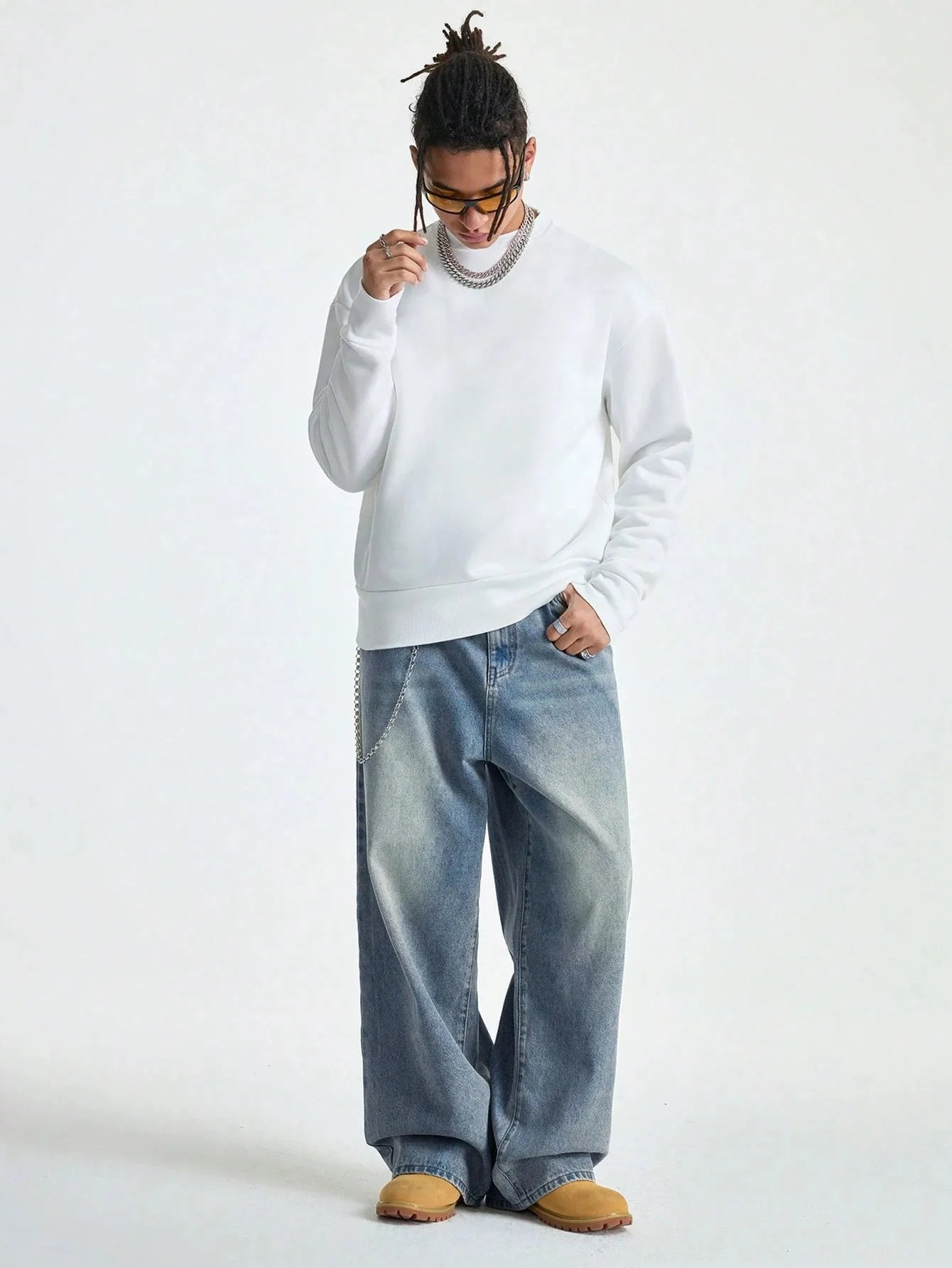 Men's Wide Y2K Jeans - Hip-Hop Baggy Denim Pants
