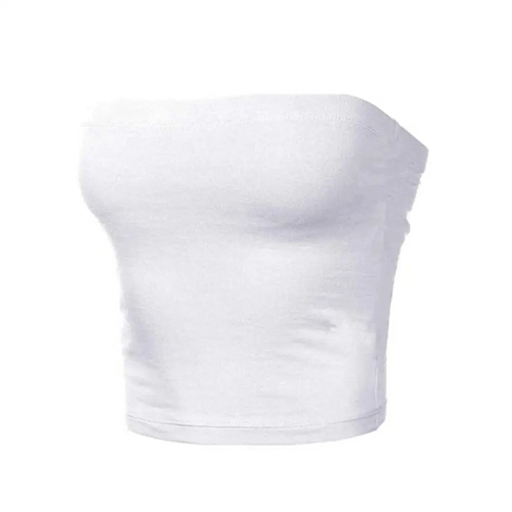 Women's Mini Bustier Tube Top - Strapless Elastic Crop
