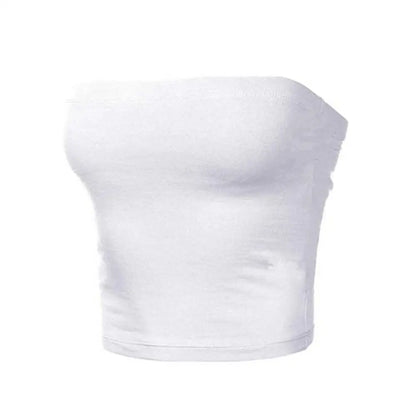 Women's Mini Bustier Tube Top - Strapless Elastic Crop - Bascora