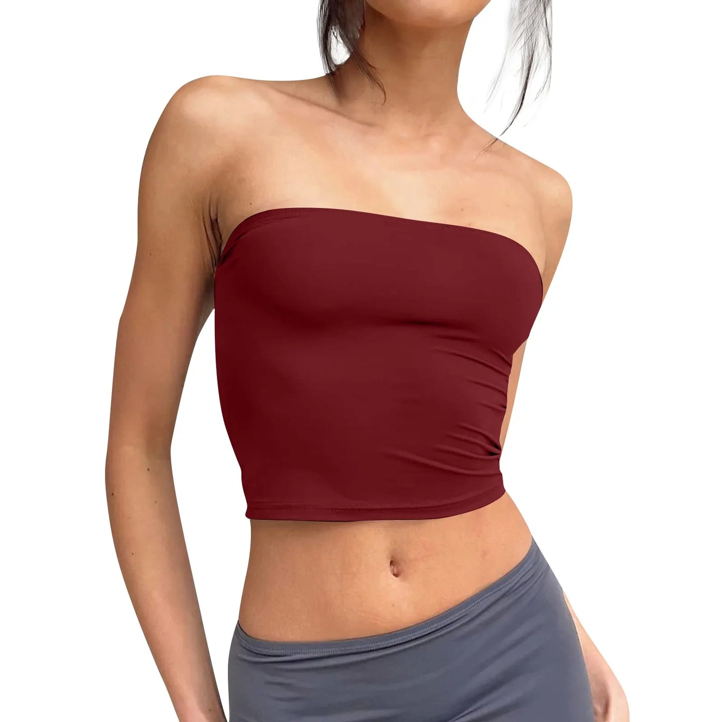 Women's Soft Breathable Bustier - Cotton Spandex Tube Top