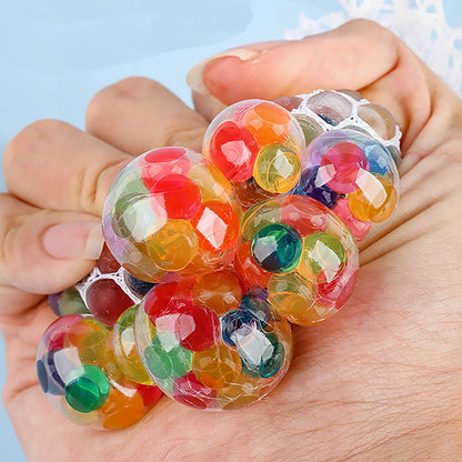 Colorful Grape Bead Squeeze Balls - Stress Relief Set - Bascora