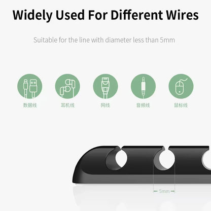 USB Cable Organiser & Wire Management Clips - Bascora
