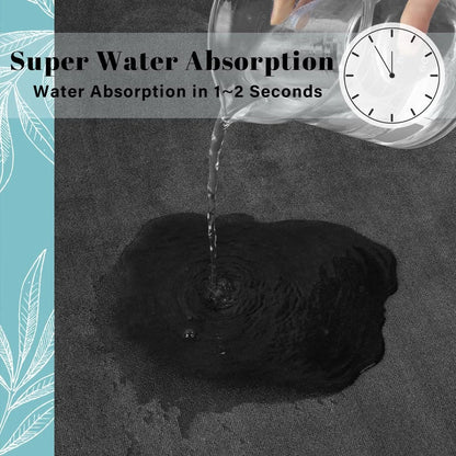 Large Bathroom Floor Mat - Water Absorbent Anti-Slip Carpet - Bascora