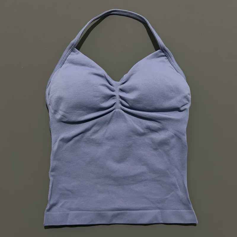 Impact Longline Strappy Sports Bra - Open Back Yoga Tank Top