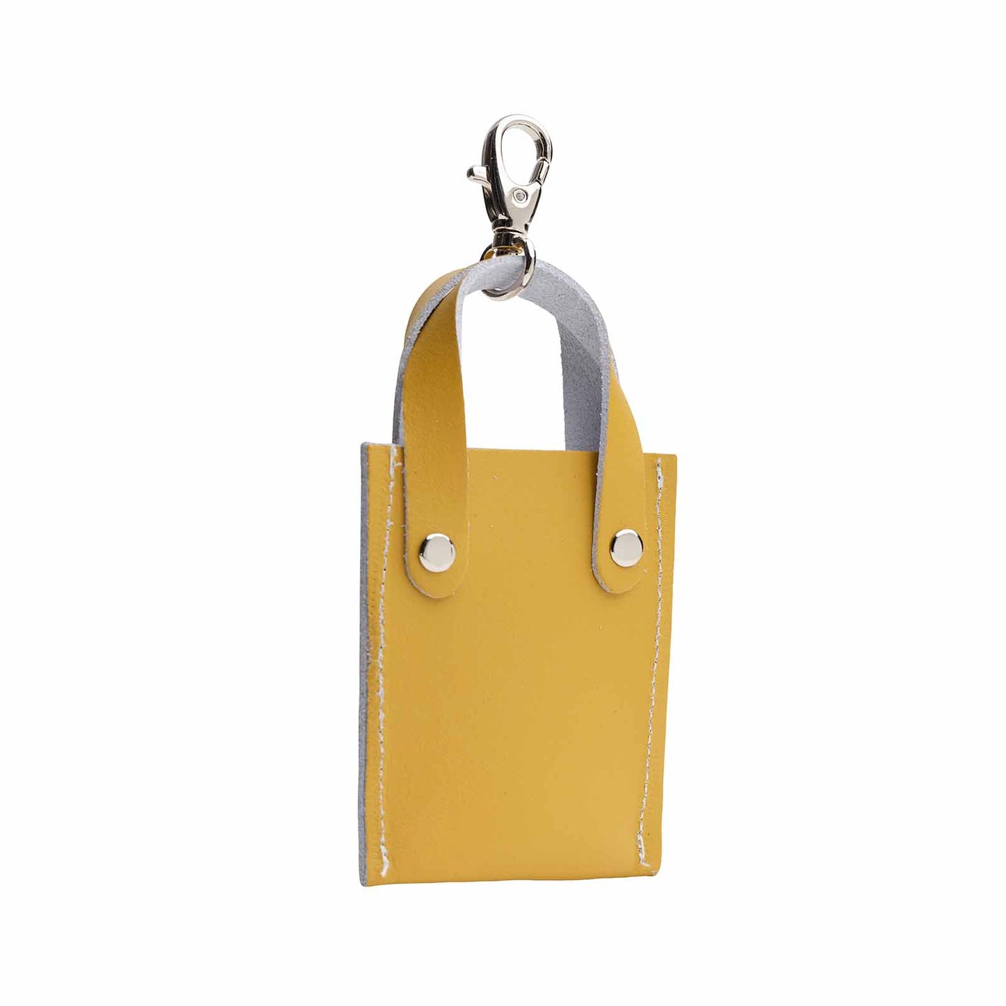 Leather Mini Tote Bag Charm – Ochre Yellow