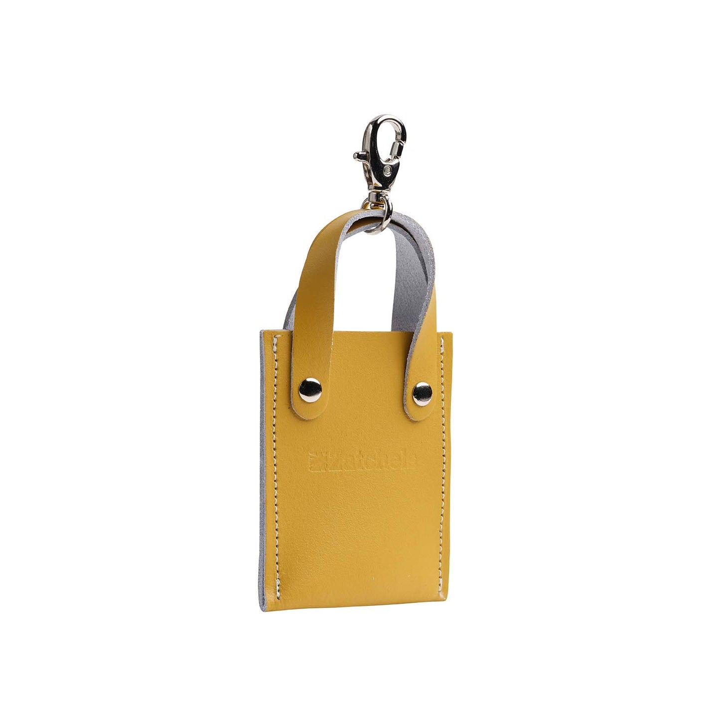 Leather Mini Tote Bag Charm – Ochre Yellow