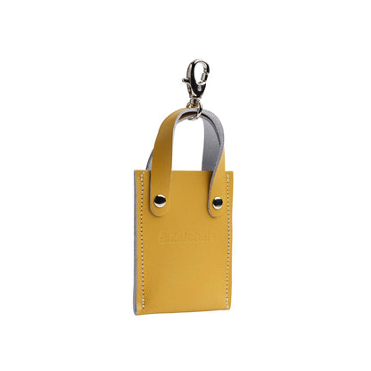 Leather Mini Tote Bag Charm – Ochre Yellow