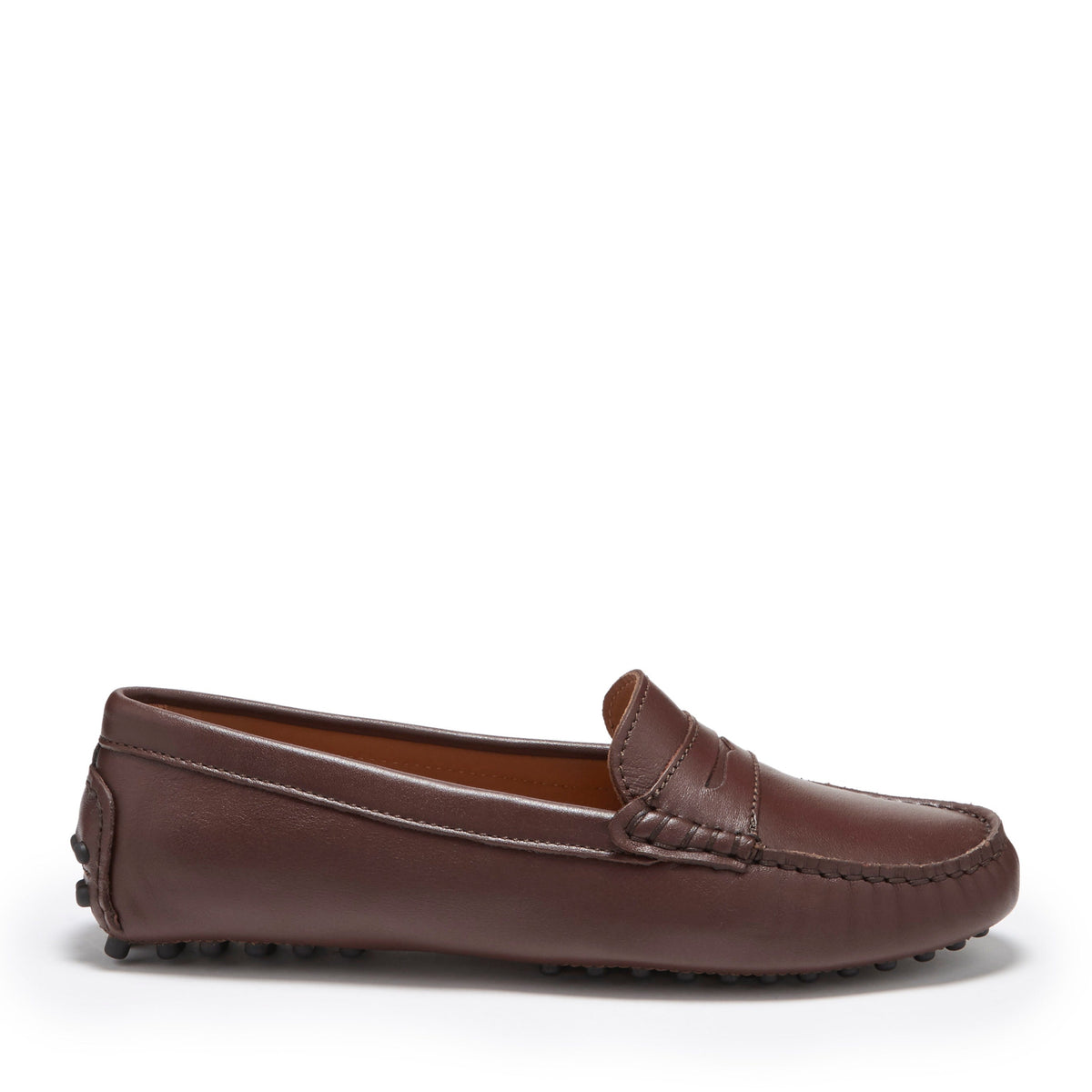 Hugs & Co. Women's Brown Leather Penny Driving Loafers