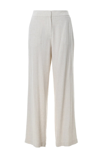 Tilde Linen Mix Straight Leg Trousers - Natural