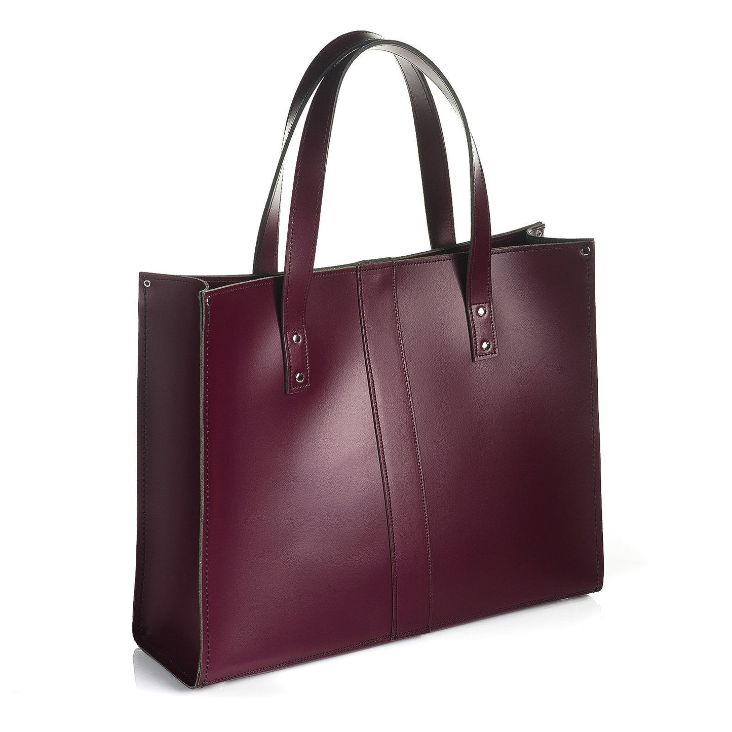 Handmade Leather Shopper – Marsala Red