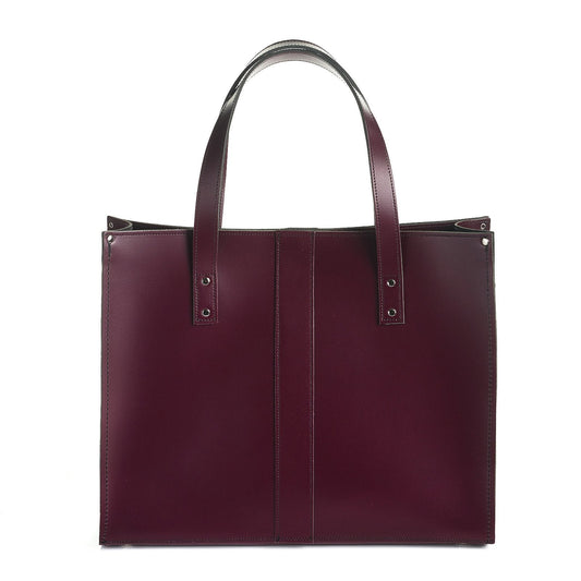 Handmade Leather Shopper – Marsala Red