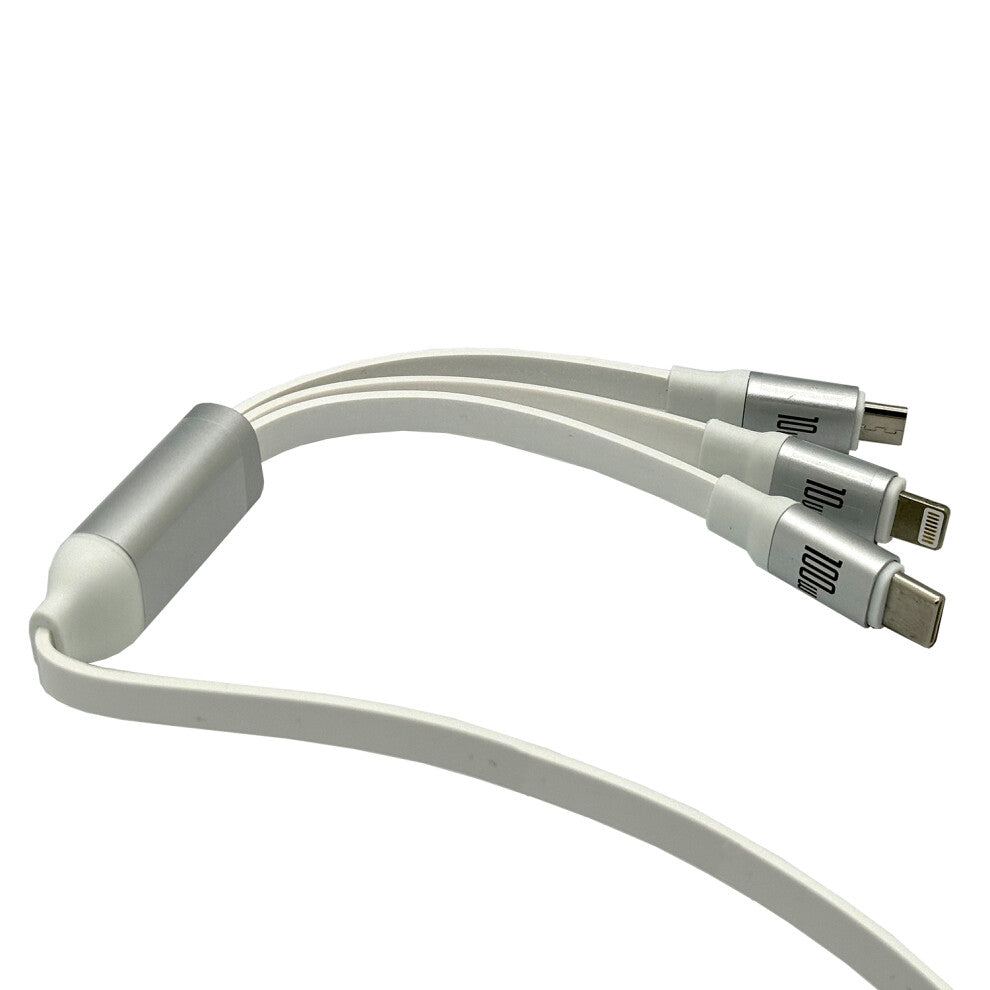 USB-C 3-in-1 100W Retractable Fast Charging Cable 1.2M VD-DCA08