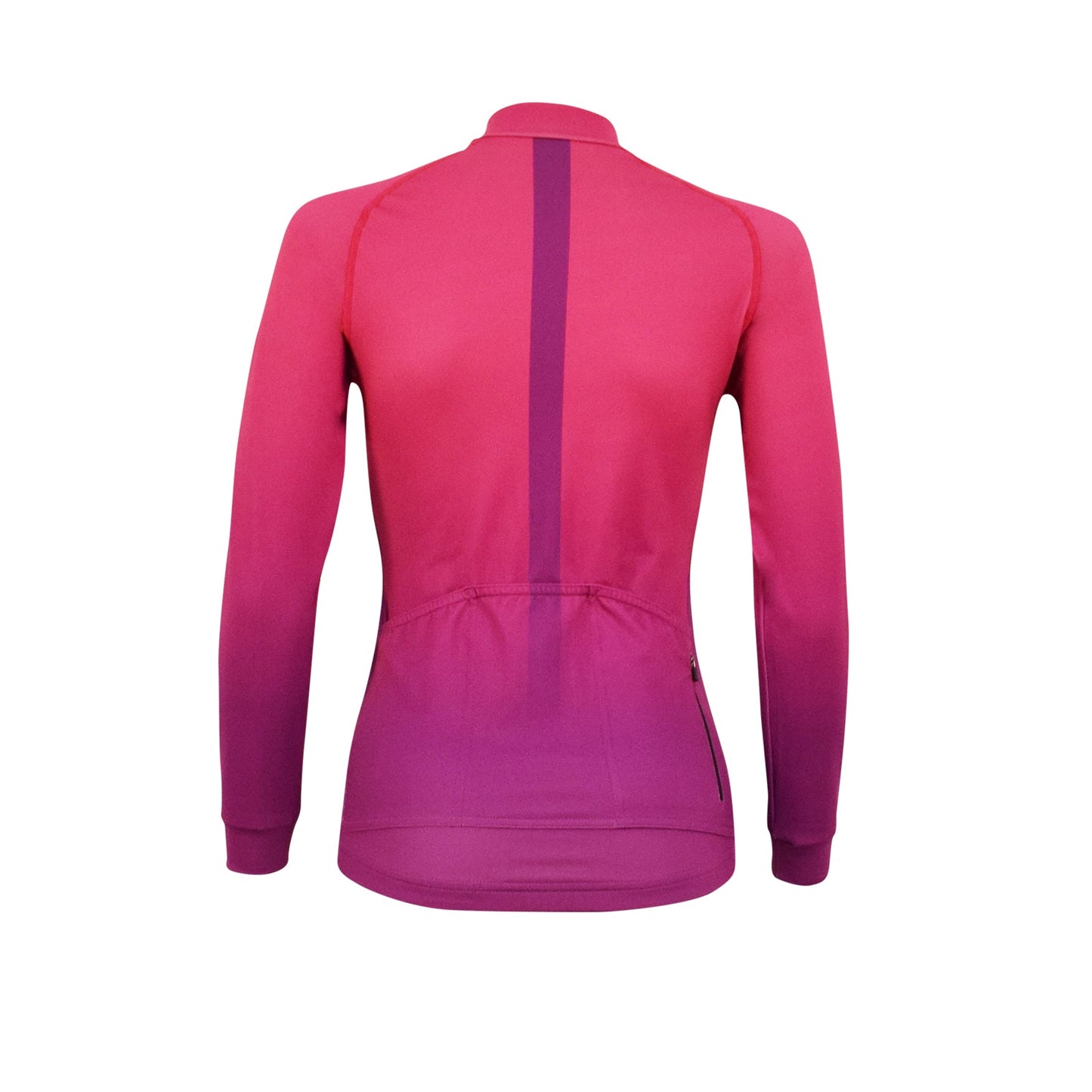 Pink cycling jacket with a gradient effect on a white background