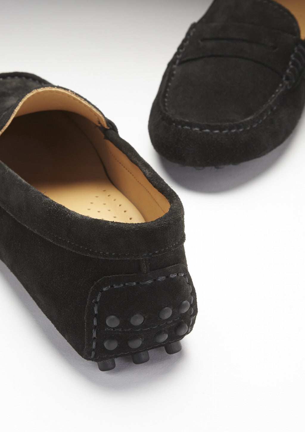 Hugs & Co. Women's Black Suede Penny Driving Loafers