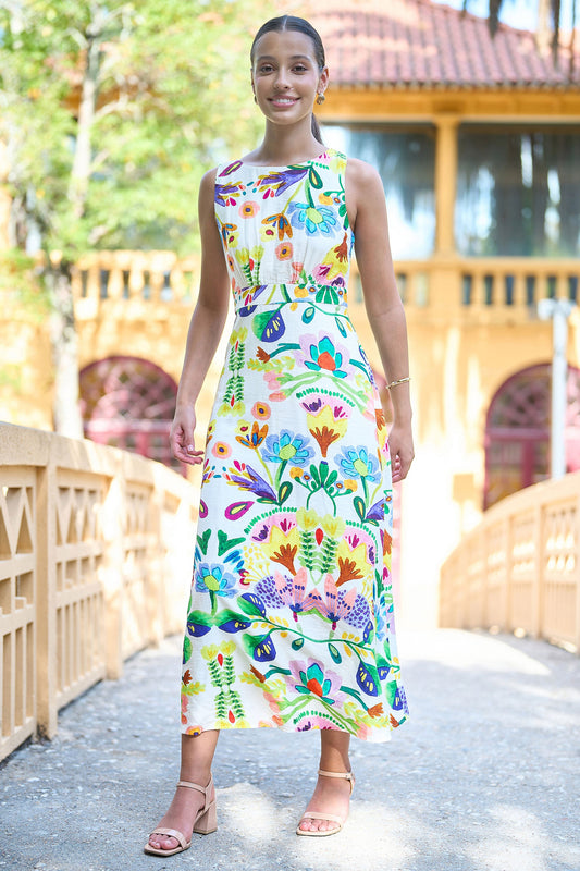 The Abstract Floral – Viscose Maxi Dress