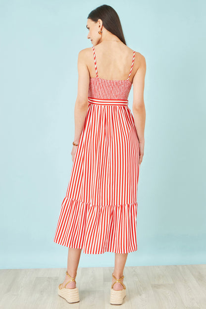 Red Stripe Midi Sun Dress