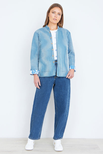 Blue Jungle Reversible Cotton Quilted Jacket