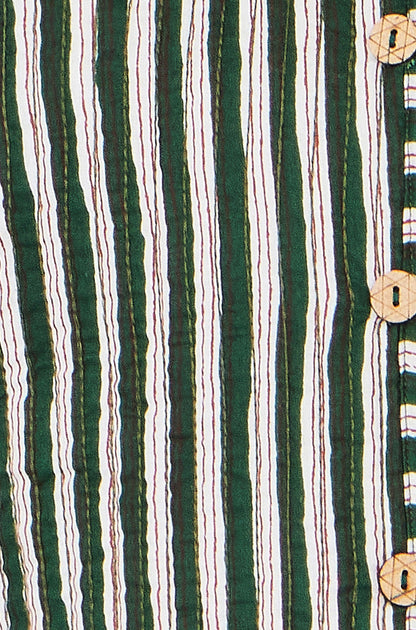 Green Fox Print Reversible Cotton Quilted Jacket