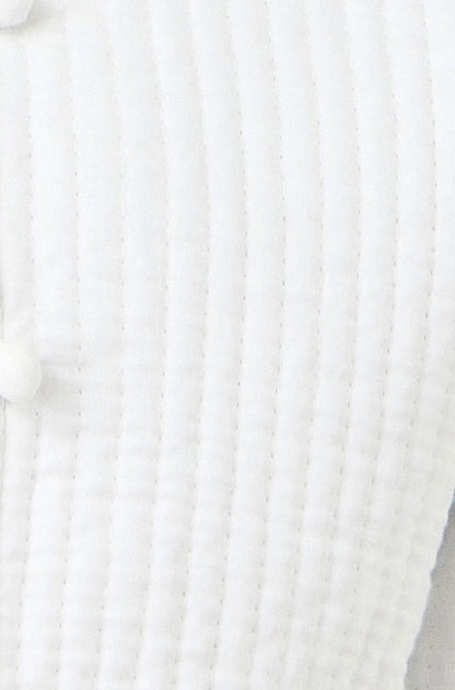 White Gingham Reversible Cotton Quilted Cropped Jacket