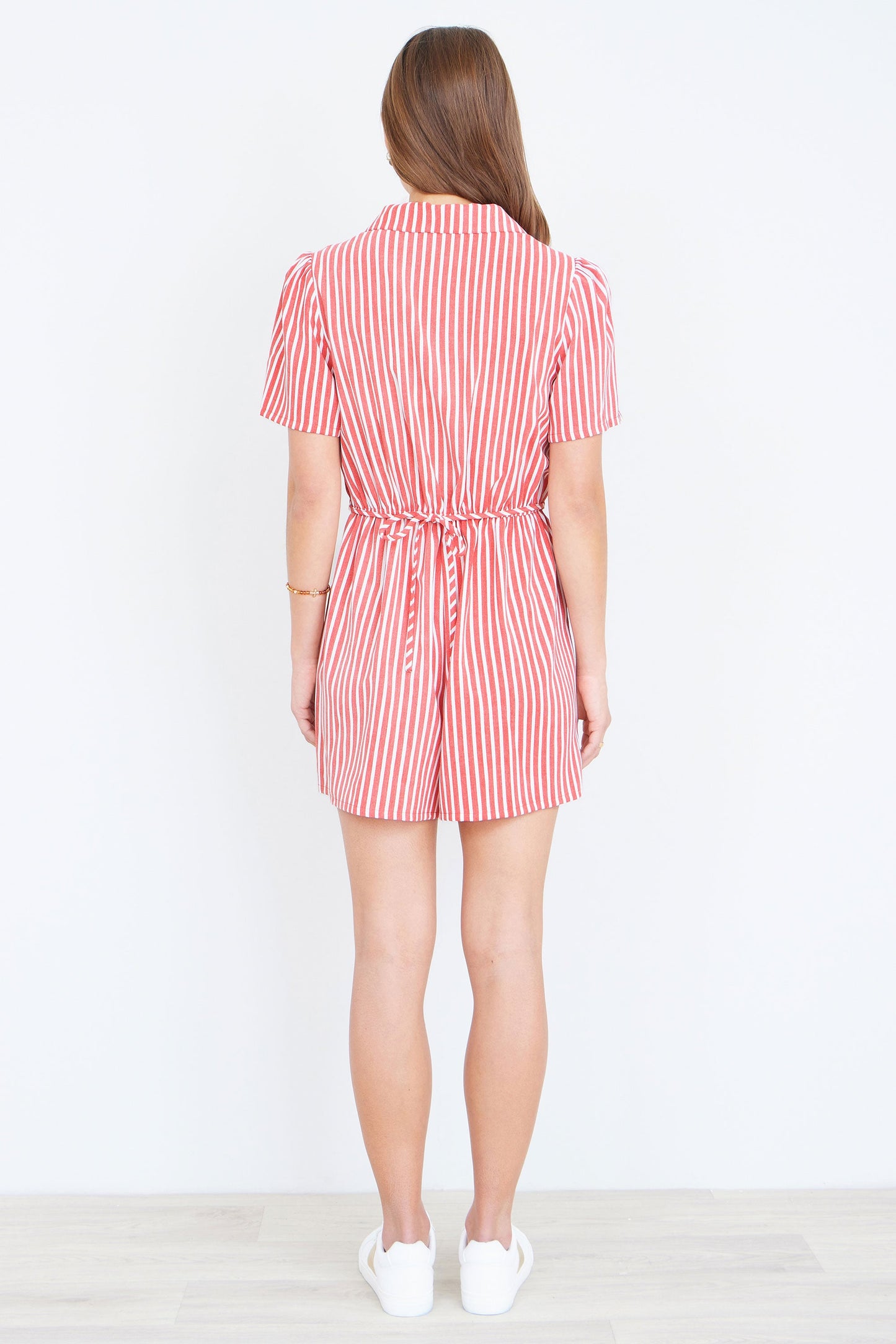 Red Stripe Retro Playsuit