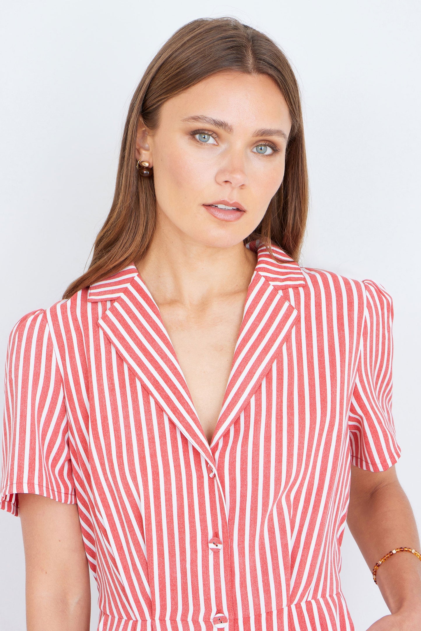 Red Stripe Retro Playsuit