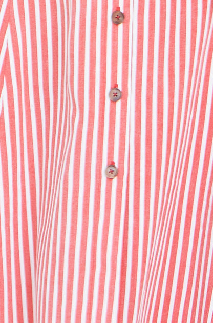 Red Stripe Midi Sleeveless Shirt Dress