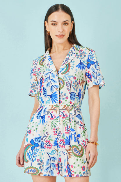 Multicolour Paisley Retro Print Playsuit