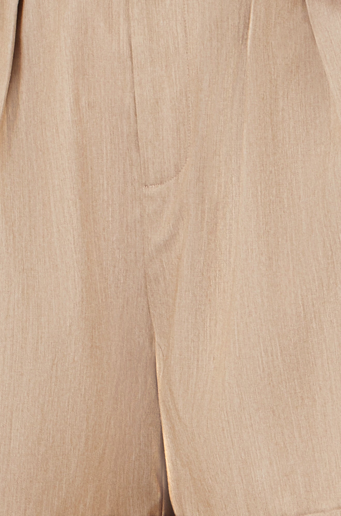 Brown Pleat Front Shorts