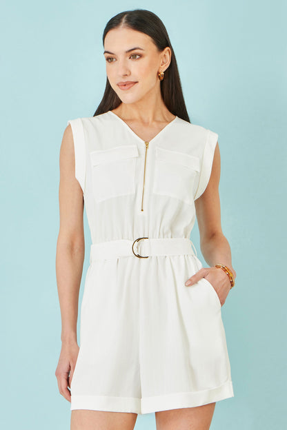 White Utility Style Playsuit