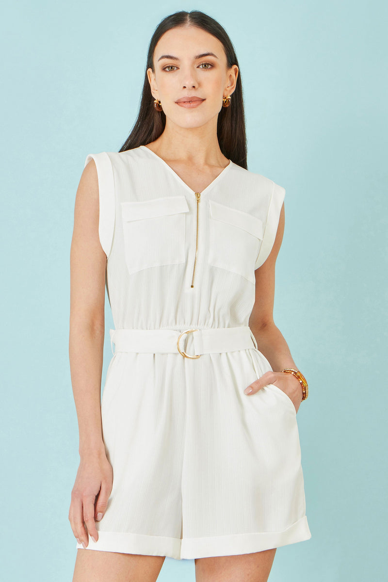 White Utility Style Playsuit