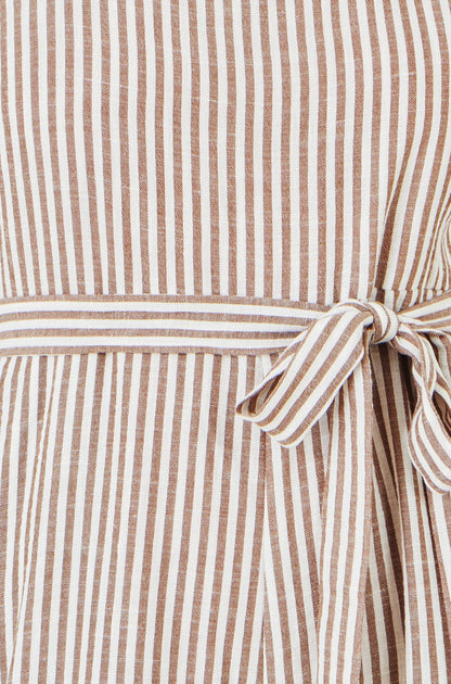 Brown Stripe Strappy Jumpsuit
