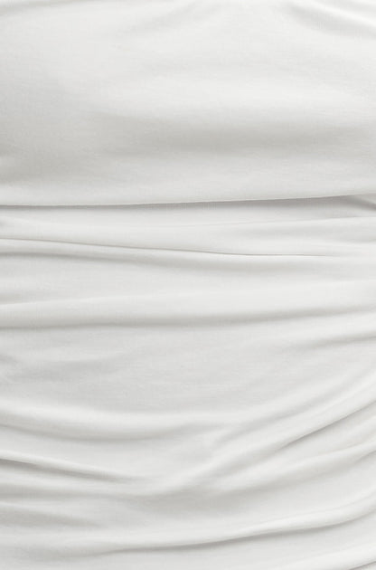 White Cotton Ruched Vest Top