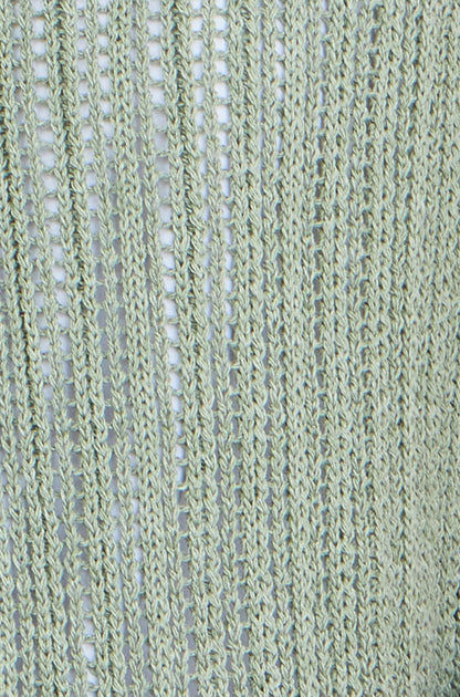 Green Knitted Cotton Tie Waistcoat Top