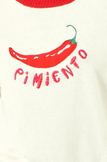 Ivory Chilli “Pimiento” Cotton Knitted Top