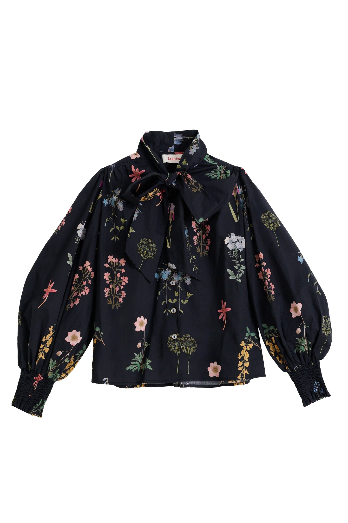 Aditi Flower Press Print Tie Neck Blouse - Multi Colour - Bascora