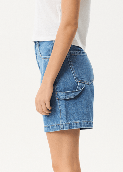 The Afends Emilie Denim Workwear Short