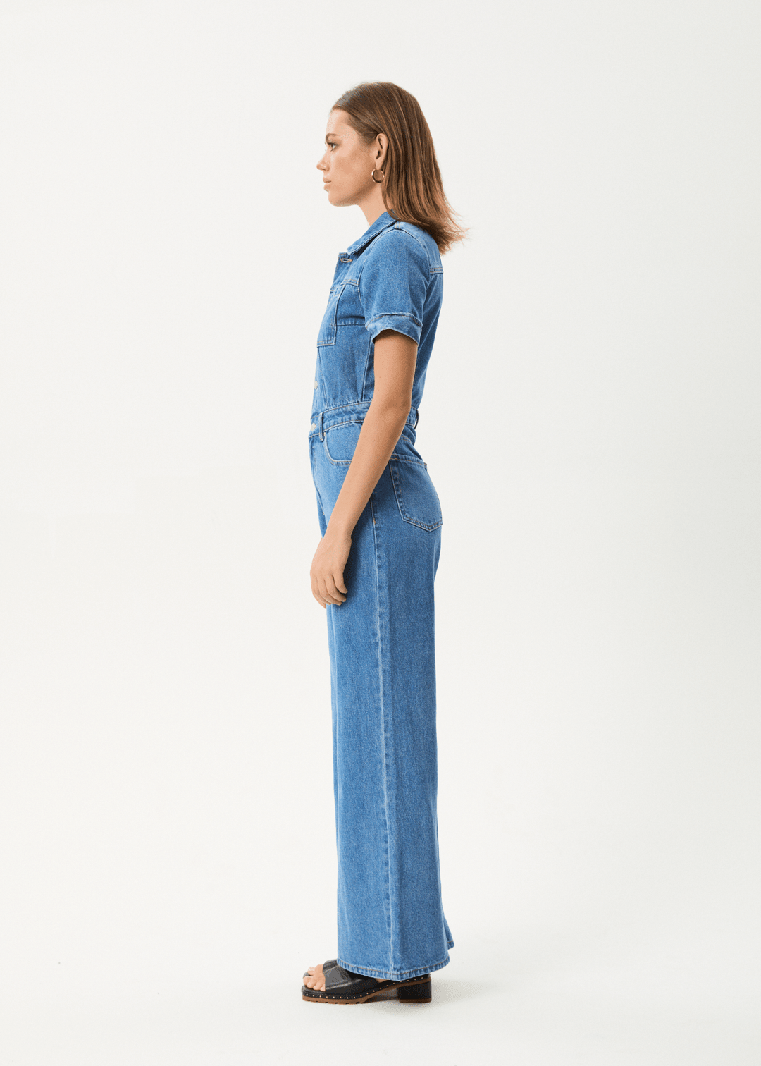 Afends Miami Denim Flared Jumpsuit |
